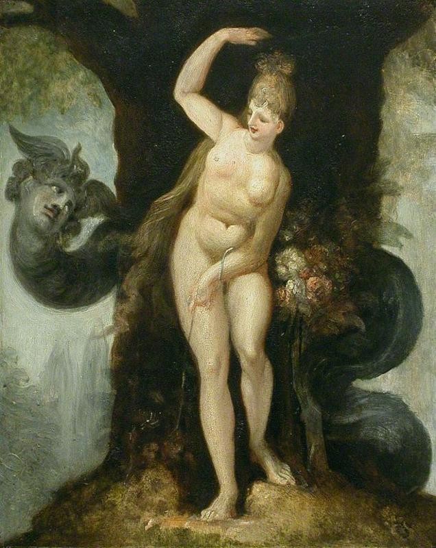 Henry Fuseli, The Serpent Tempting Eve (Satan’s first address to Eve), 1802